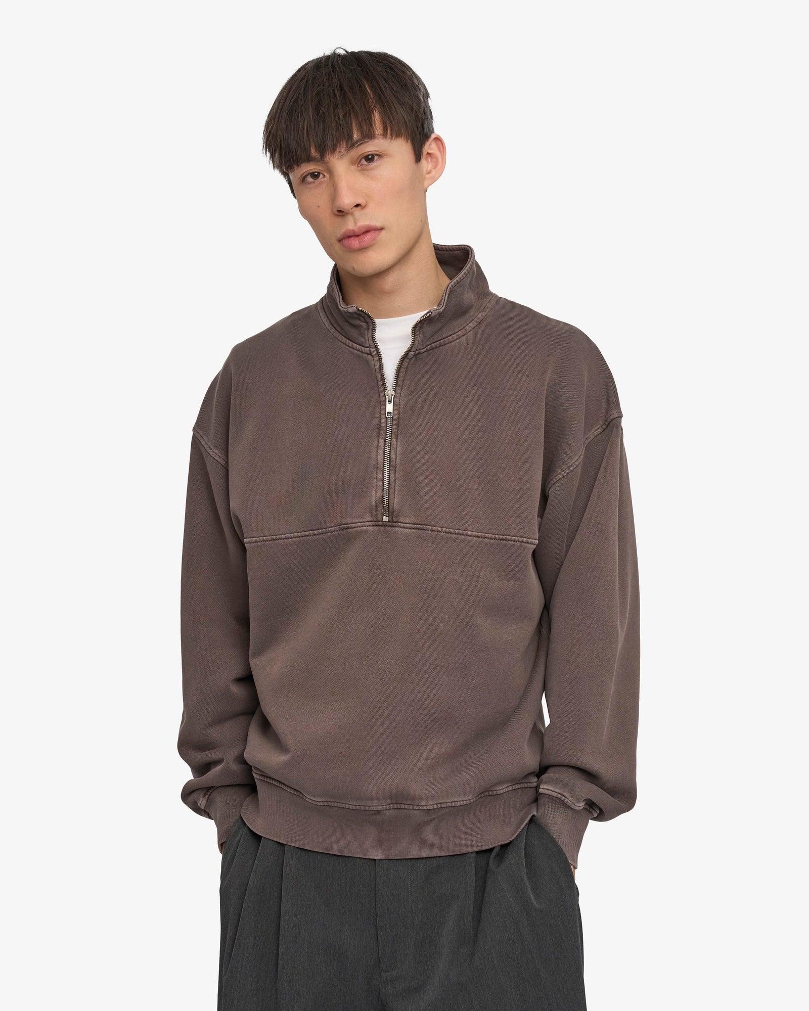 Colorful Standard Organic Quarter Zip Pullover Faded Mud